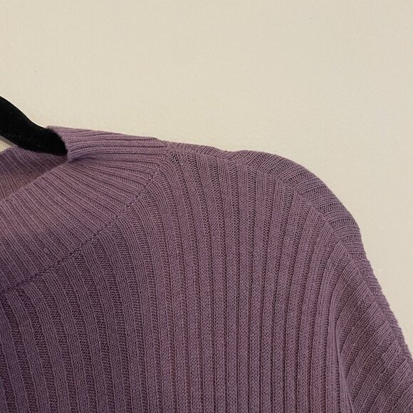 Express Women Sz S Purple Ribbed Long Sleeve Mockneck Pullover Sweater - Picture 5 of 8